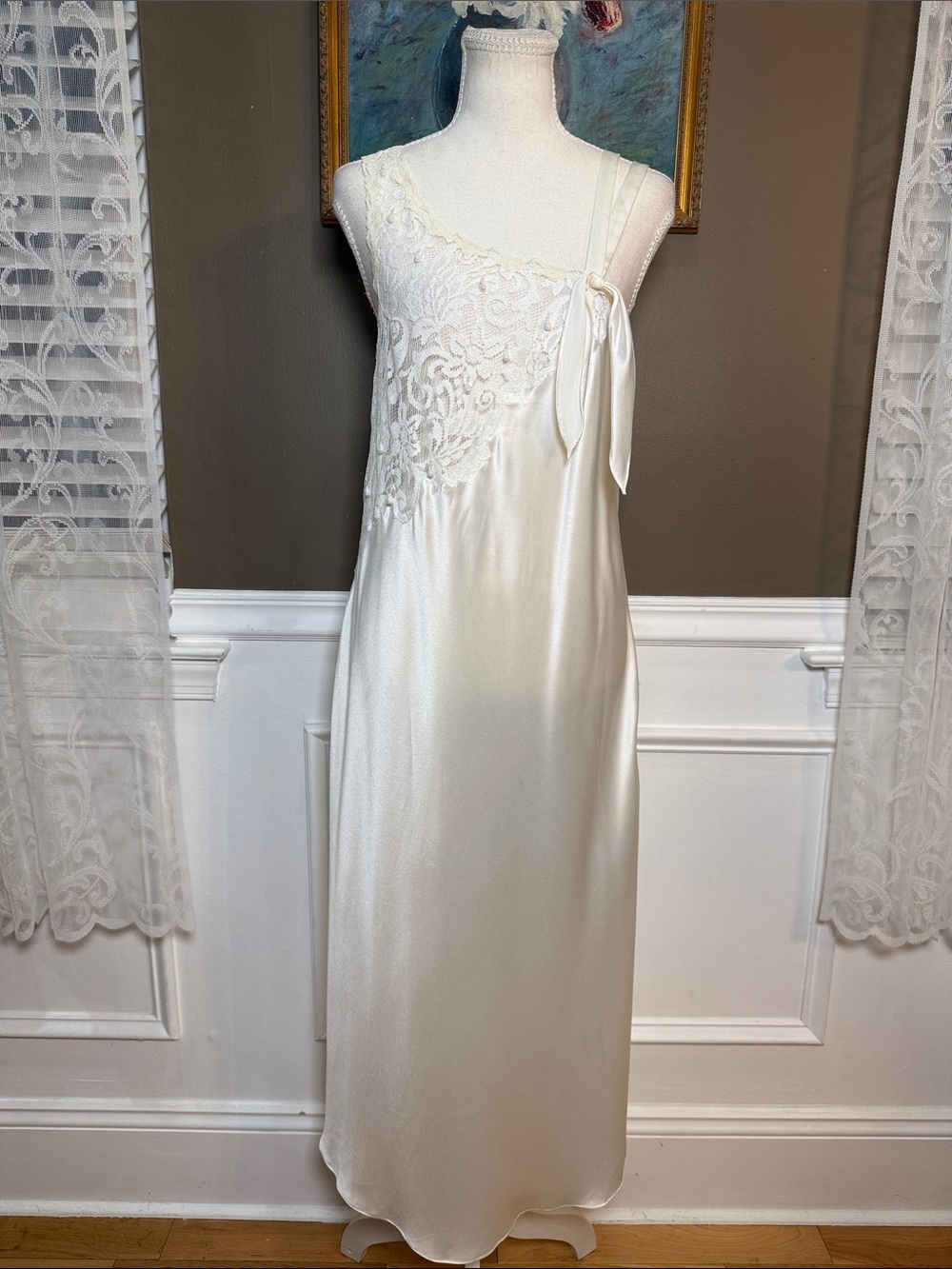 Vintage Victoria’s Secret Gold Label Ivory Lace Maxi Slip Dress Bridal